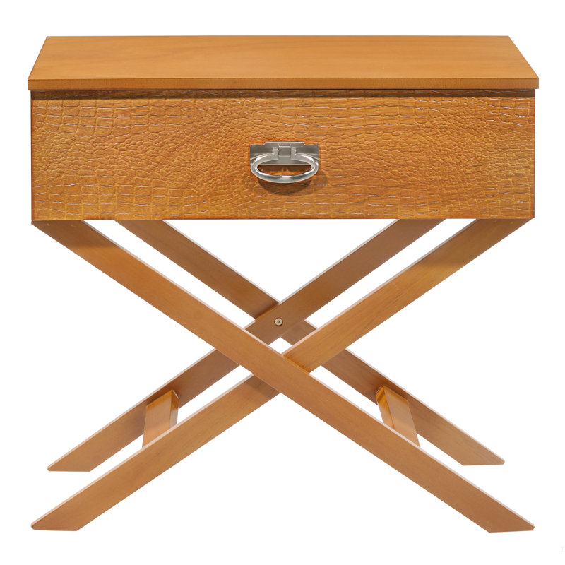 Table de chevet élégante et contemporaine, Brun