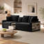 Canapé modulaire rembourré 3 places avec accoudoirs et console centrale pour le salon-239836981