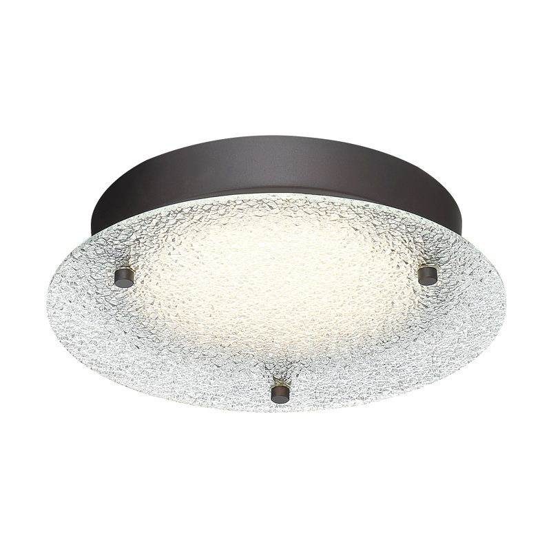 Breaux Acrylic LED Flush Mount, 2" H x 9.25" W x 9.25" D, Satin Bronze, Seedy