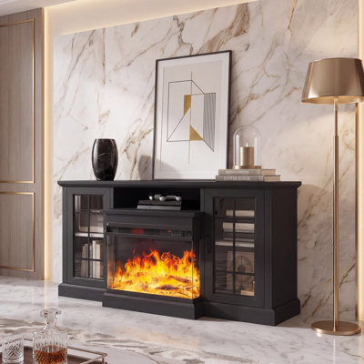 Fellsburg Manufactured Wood TV Stand with 36" Electric Fireplace