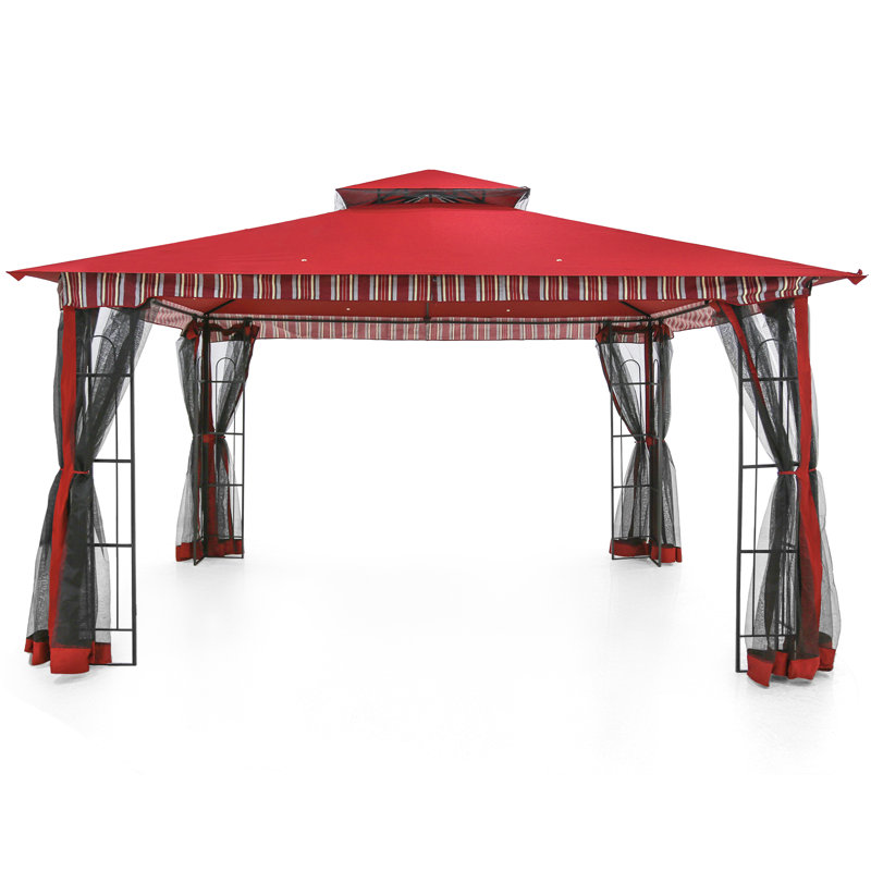 13 pi. L 11 pi. X P 11 pi. D Patio en acier, Rouge