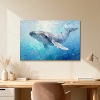 Animal Whale Underwater Ocean Art Print Canvas