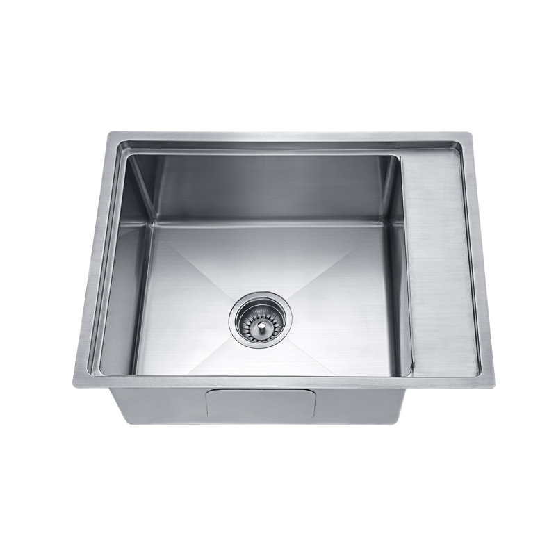 22" L x 19" W Single Bowl Stainless Steel Undermount Kitchen Sink With Drainboard