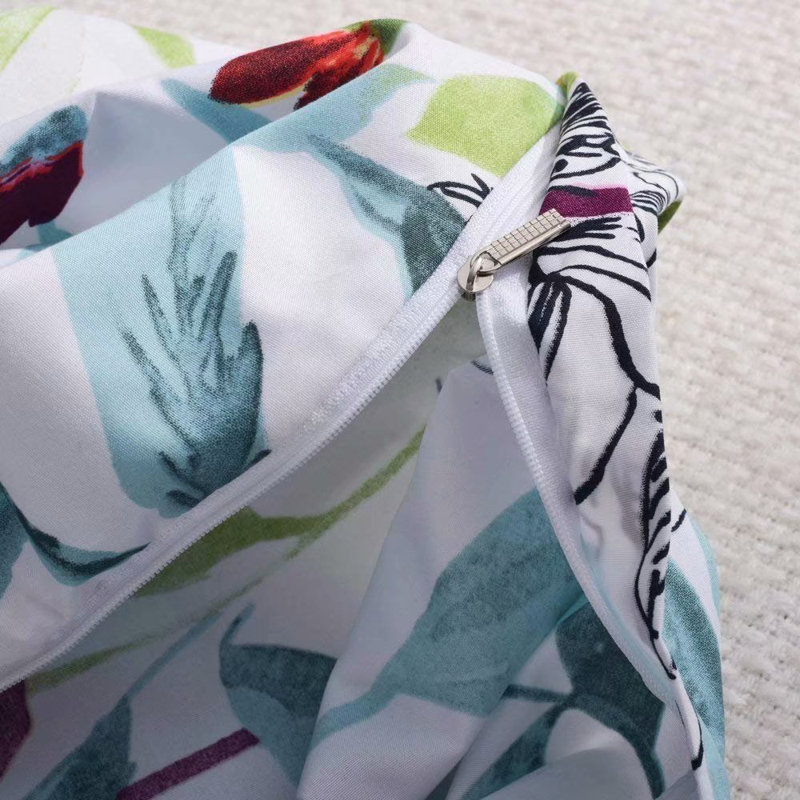 Jersey Knit Floral Duvet Cover, White, Twin Duvet Cover + 1 Pillowcase