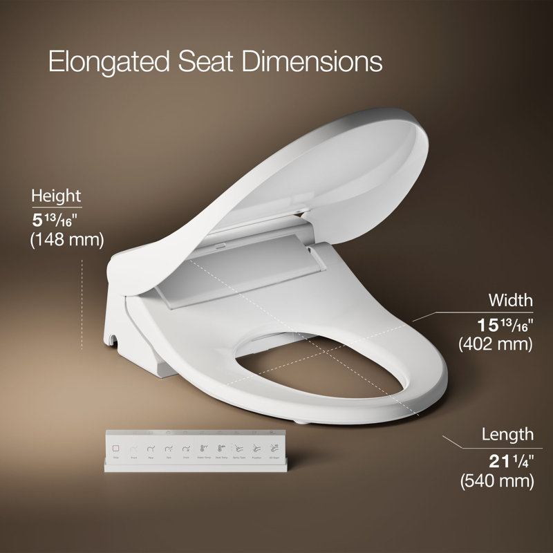 PureWash® E880 Elongated Bidet Toilet Seat with Remote Control