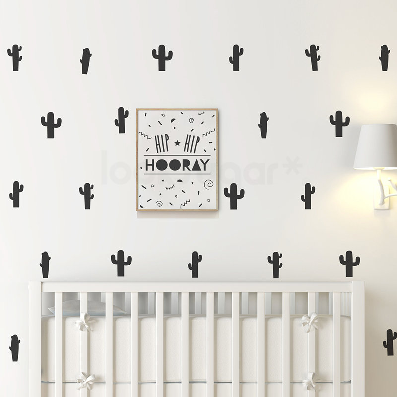Adhésif décoratif cactus, Noir