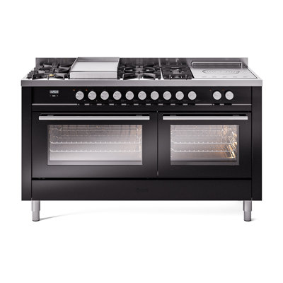 ILVE ProfessionalPlus II 60 Dual Fuel Range, knobs