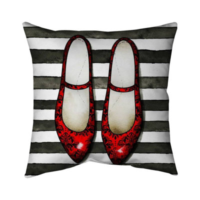 Red Glossy Shoes Throw - Bedroom Fashion – Throw Pillow Cover Only, Double-Sided Print, Insert Not Included