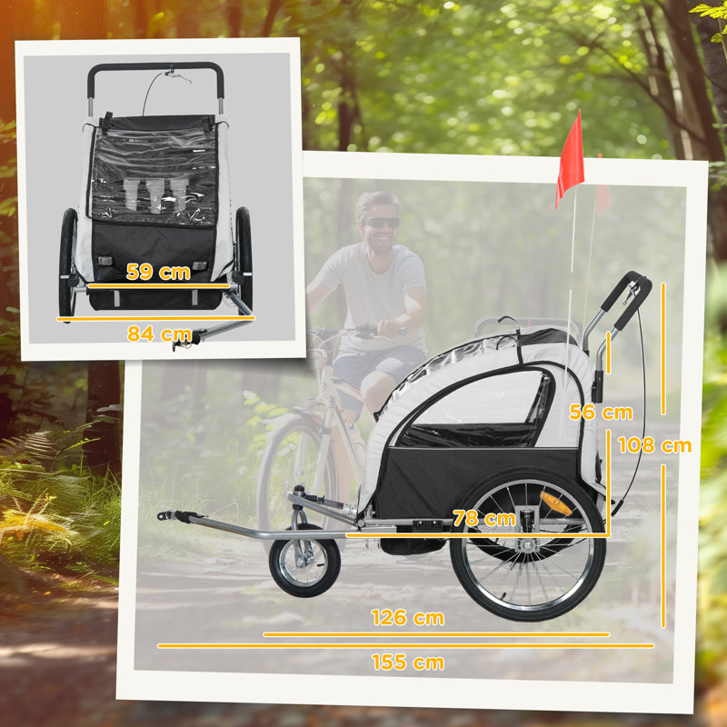 HOMCOM Push/Pull Ride On, 108cm H x 155cm W x 155cm L, Black