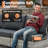 Emroy 6 - Person Outdoor Wicker Sectional Seating Group with Lighted Coffee Table and Swivel Chairs, All Weather Modular Rattan Conversation Set with Cushions-2091361703