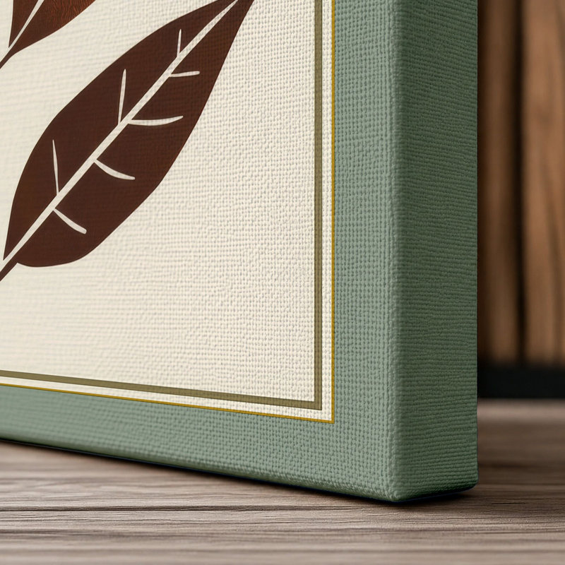 Lotus in Bloom Botanical 1 Piece Wrapped Canvas Wall Art, 18x12 - 45.7 x 30.5 cm, Sage Border