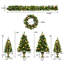 Ensemble de 6 sapins de Noël artificiels verts pré-illuminés (4 sapins en pot, 1 couronne, 1 guirlande)