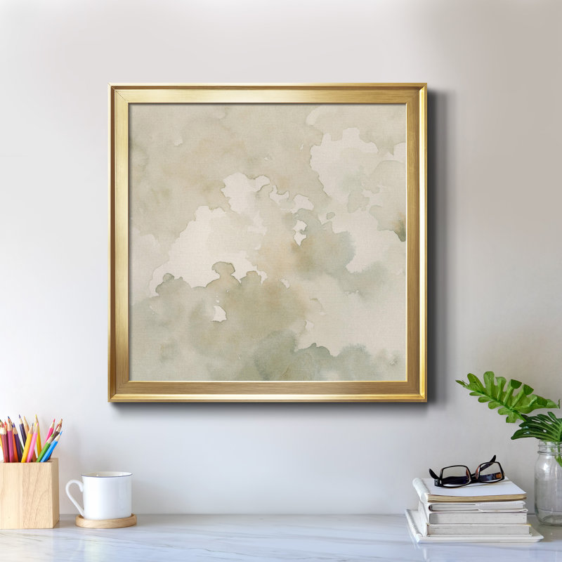 «Warm Clouds», toile abstraite encadrée de qualité supérieure - prête à être accrochée, H 30,5 po x l 30,5 po x P 1,5 po