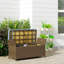 Banc de rangement en osier de patio de 29 gallons Outsunny, meubles de patio en rotin PE pour l'extérieur, panier rectangulaire avec repose-pieds 2-en-1 avec poignées et coussin, bleu-110145327