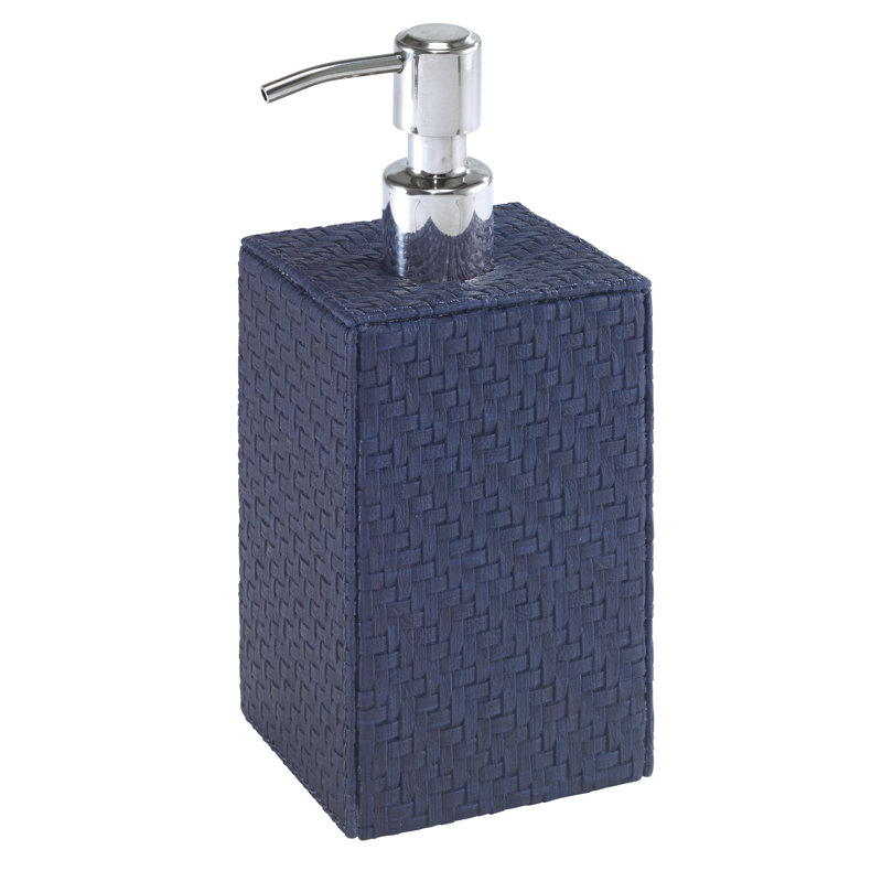 Wicker Soap Dispenser, Navy
