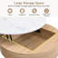 Table basse moderne à plateau relevable avec rangement et 3 tabourets-1362485866