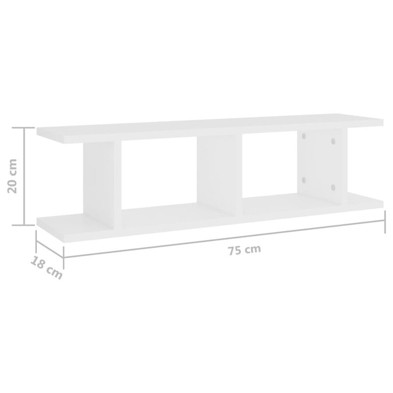 Averyonna 2 Piece Floating Shelf, 20 cm H x 90 cm W x 18 cm D, Black