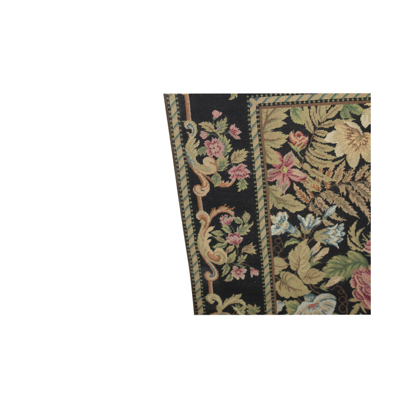 Hand-Knotted High-Quality Black and Brown Area Rug