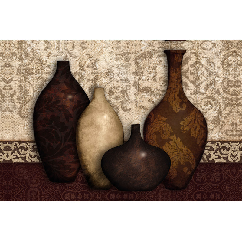 Vase Setting Red - Wrapped Canvas Painting, 30cm H x 46cm W x 3.8cm D