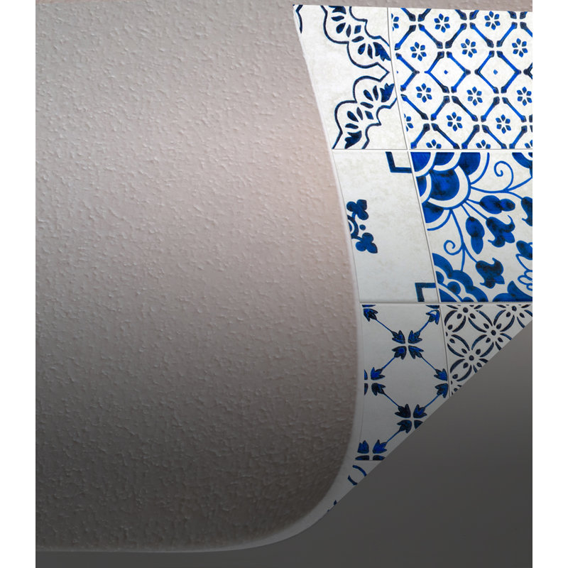 Miera Vinyl Mat in Blue/White, Runner 80 x 300 cm
