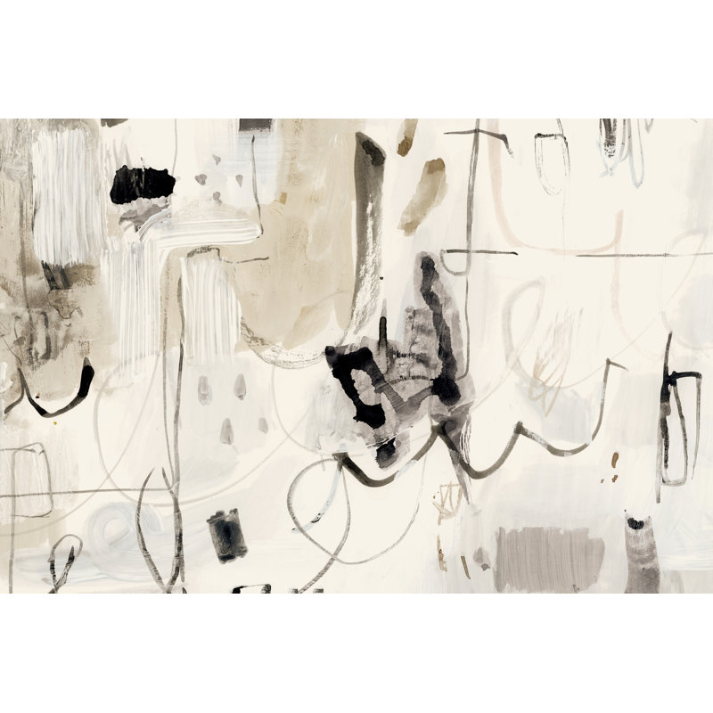 Net Neutral II - Wrapped Canvas Painting, 30cm H x 46cm W x 3.8cm D, Black Floater Framed