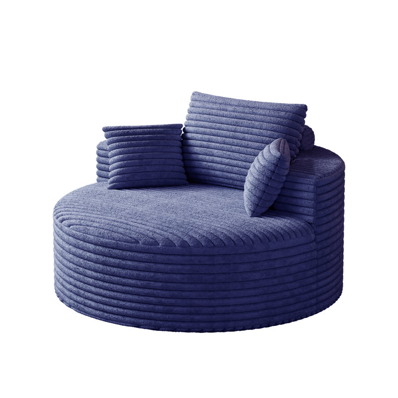 Fauteuil demi-tonneau Corduroy, Marine