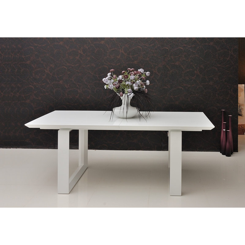 Natalia Extendable Dining Table, White Lacquer