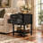 Classic 2-Drawer Nightstand with Open Shelf and Turned Legs-1594567076