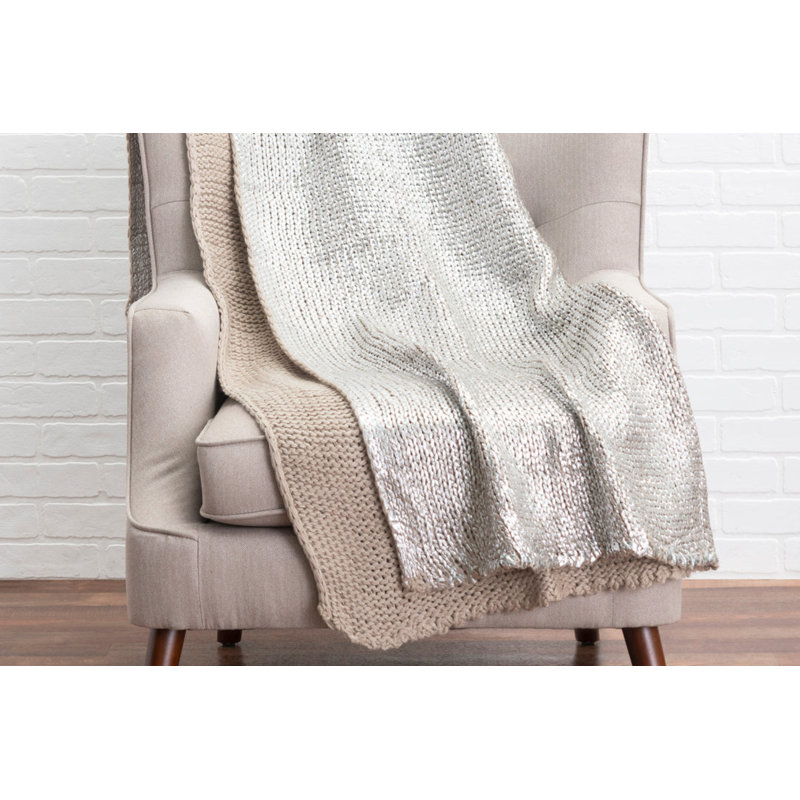 Couverture en tricot acrylique Cloud9 L 50 po pour espaces contemporains Cloud9 Design, Silver