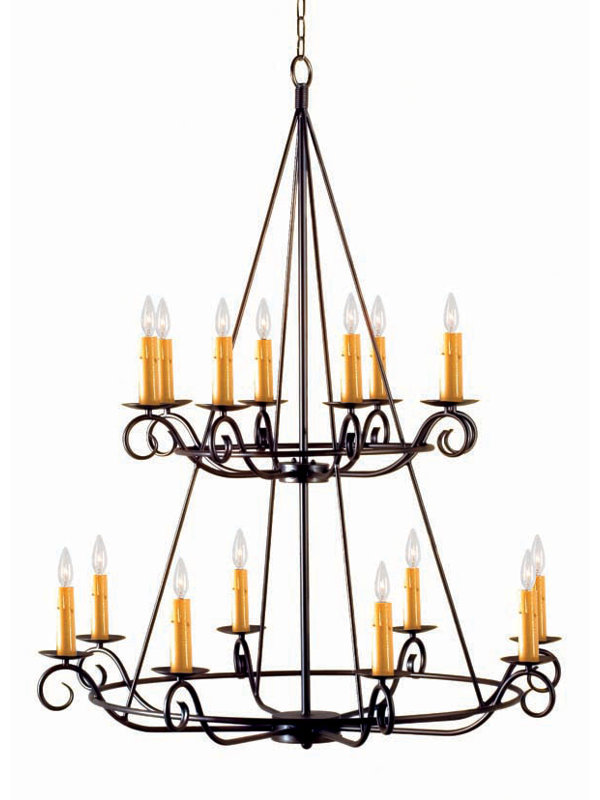 Estrella 16 - Light Chandelier, Blackened Pewter, No Shade