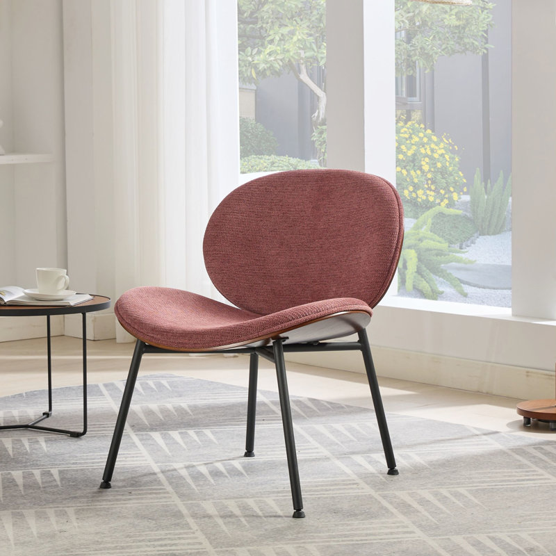 Chaise avec revêtement en tissu, rembourrage en éponge haute, conception élégante, se fond dans différents styles, 23,2 po Chaise longue à hauteur de paquet rouge, assise large, fabrication durable