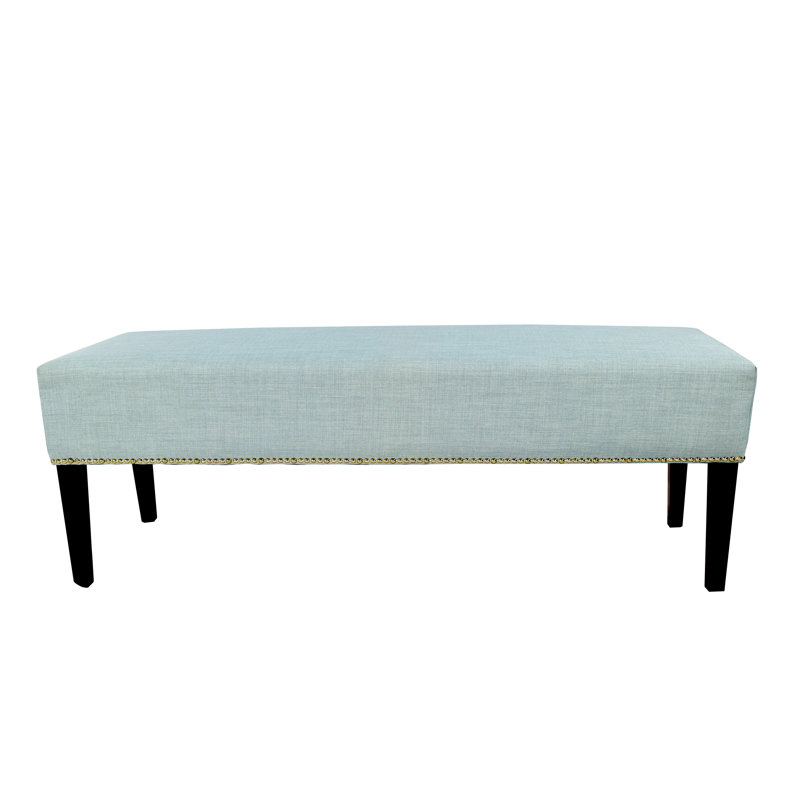 Woodside Polyester Upholstered Bench, Sea Mist Green