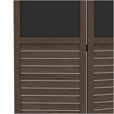 Paravent 4 panneaux pliable avec tableau noir, HOMcom
