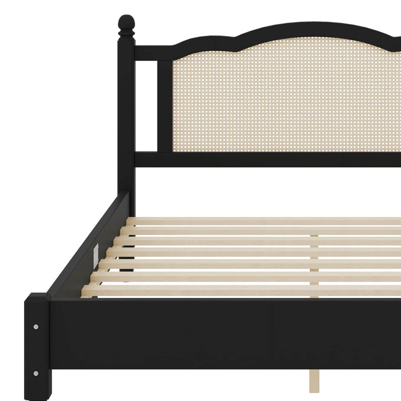 Ensemble de chambre à coucher 3 pièces avec cadre de lit en bois, 1 table de chevet rétro et 1 coiffeuse de maquillage avec tabouret