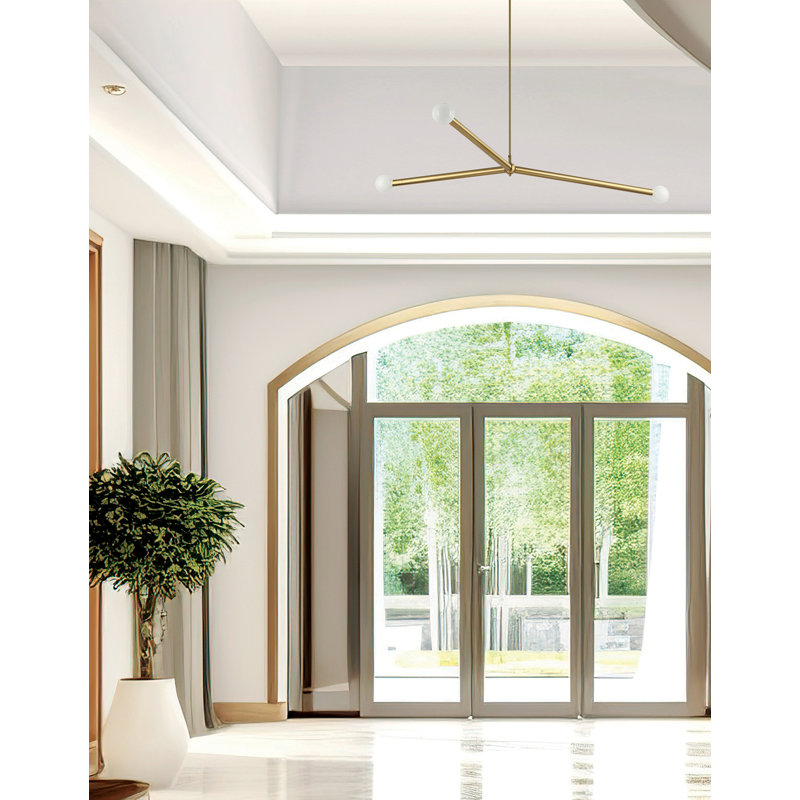 Luminaire suspendu 3 lumières Cerberus, Laiton vieilli