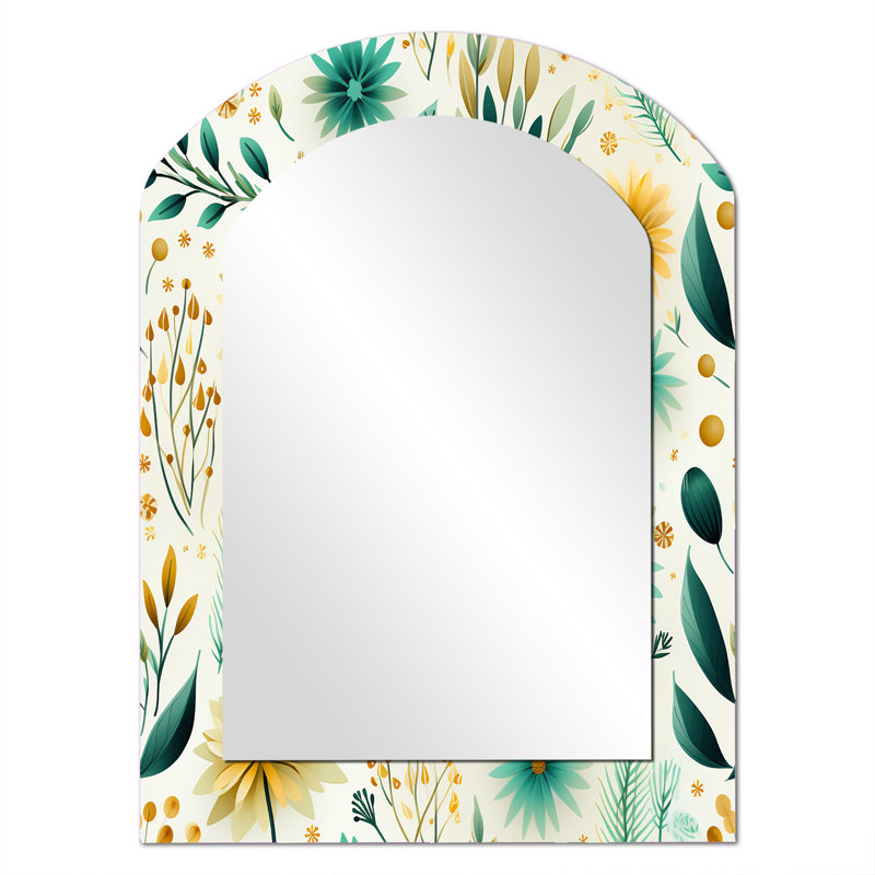Motif de rêve botanique bohémien vert, 34 po x 25 po