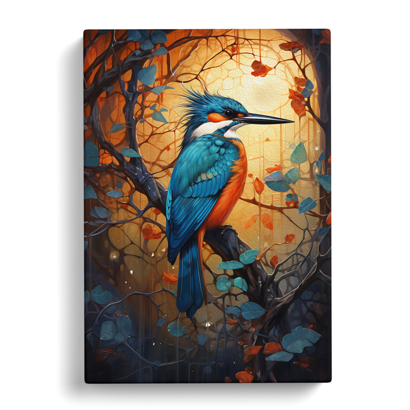 Kingfisher Futurism - Wrapped Canvas, 76cm H x 50cm W x 3cm D