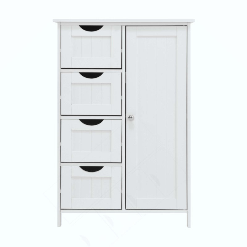 Bathroom Storage Cabinet, Floor Cabinet With Adjustable Shelf And Drawers