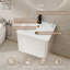Meuble-lavabo mural 24 po avec comptoir intégré, meuble-lavabo flottant moderne peint à la main avec 2 tiroirs et bords arrondis-132838073-132838075