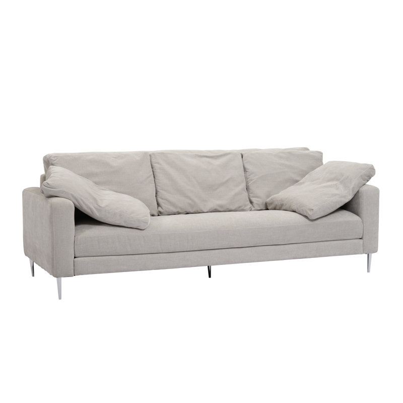 Canapé en velours texturé gris clair Tov Furniture, Velours gris clair