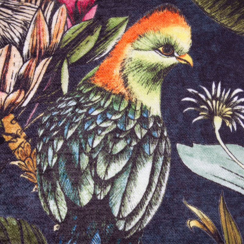 Leilani Floral Cushion, Blue, Square, 43cm H x 43cm W