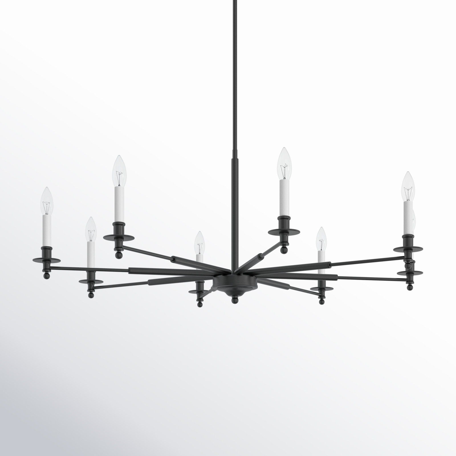 Perle 8 - Light Metal Chandelier, Matte Black