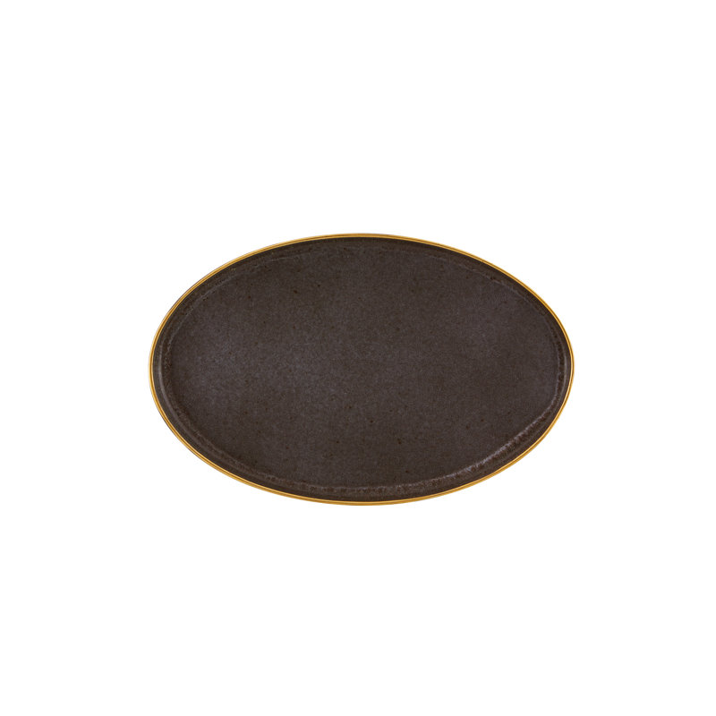 Bronze Céramique Plateau ovale bronze