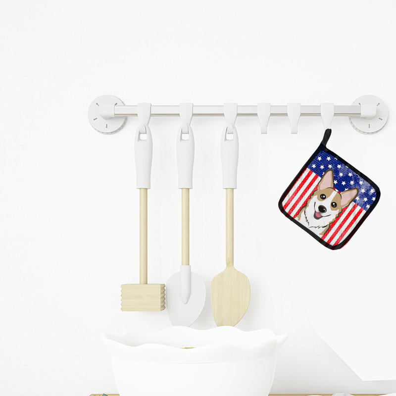 Caroline's Treasures American Flag Polyester Potholder, Sable