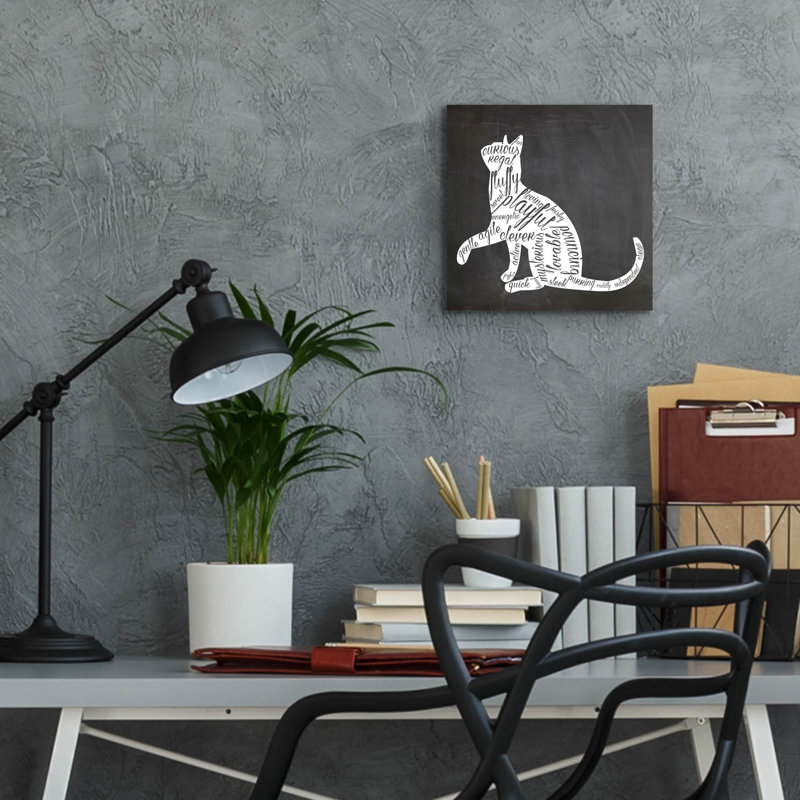 «Cat» par Erin Clark, art mural en verre acrylique, H 12 po x l 12 po x P 0,13 po