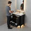 Meuble-lavabo noir 30 po avec lavabo en céramique