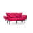 Modern 3-Seat Sofa Bed, Maroon Polyester Fabric, 72.8 x 33.5 x 29.5 inches | 100% Metal Frame, 24 DNS Foam Seating, 5-Level Adjustable Arms | Maximum Weight Capacity: 661 lbs | Stylish & Functional for Living Room or Guest Room-535621532