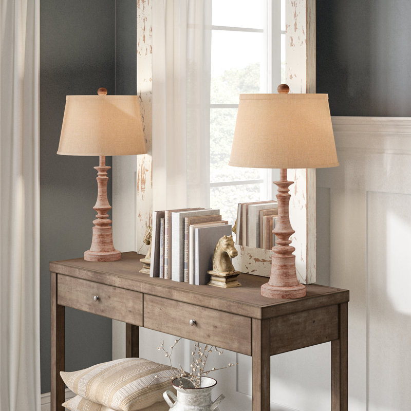 Ensemble de lampe de table 27" Roxann, Gris, Crème