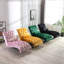 Chaise longue d'intérieur en velours capitonnée à boutons et rembourrée avec coussin pour le bureau de la chambre à coucher (velours émeraude)-214201032