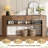 Slim Console Table with Open Storage Shelves in Light Brown & Dark Brown-1314923924